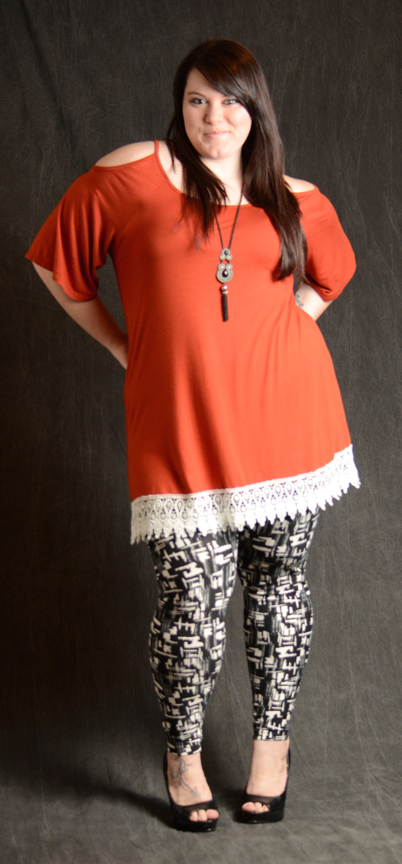 Cold Shoulder Lace Tunic - More Colors - www.mycurvystore.com - Curvy Boutique 