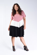 Dusty Rose Color Block Dress - www.mycurvystore.com - Curvy Boutique - Plus Size